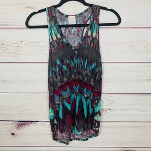Ella moss abstract button down tank nwot